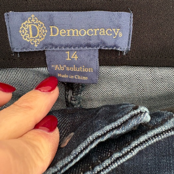 Democracy ab solution straight leg dark wash denim jeans size 14 - Picture 4 of 8